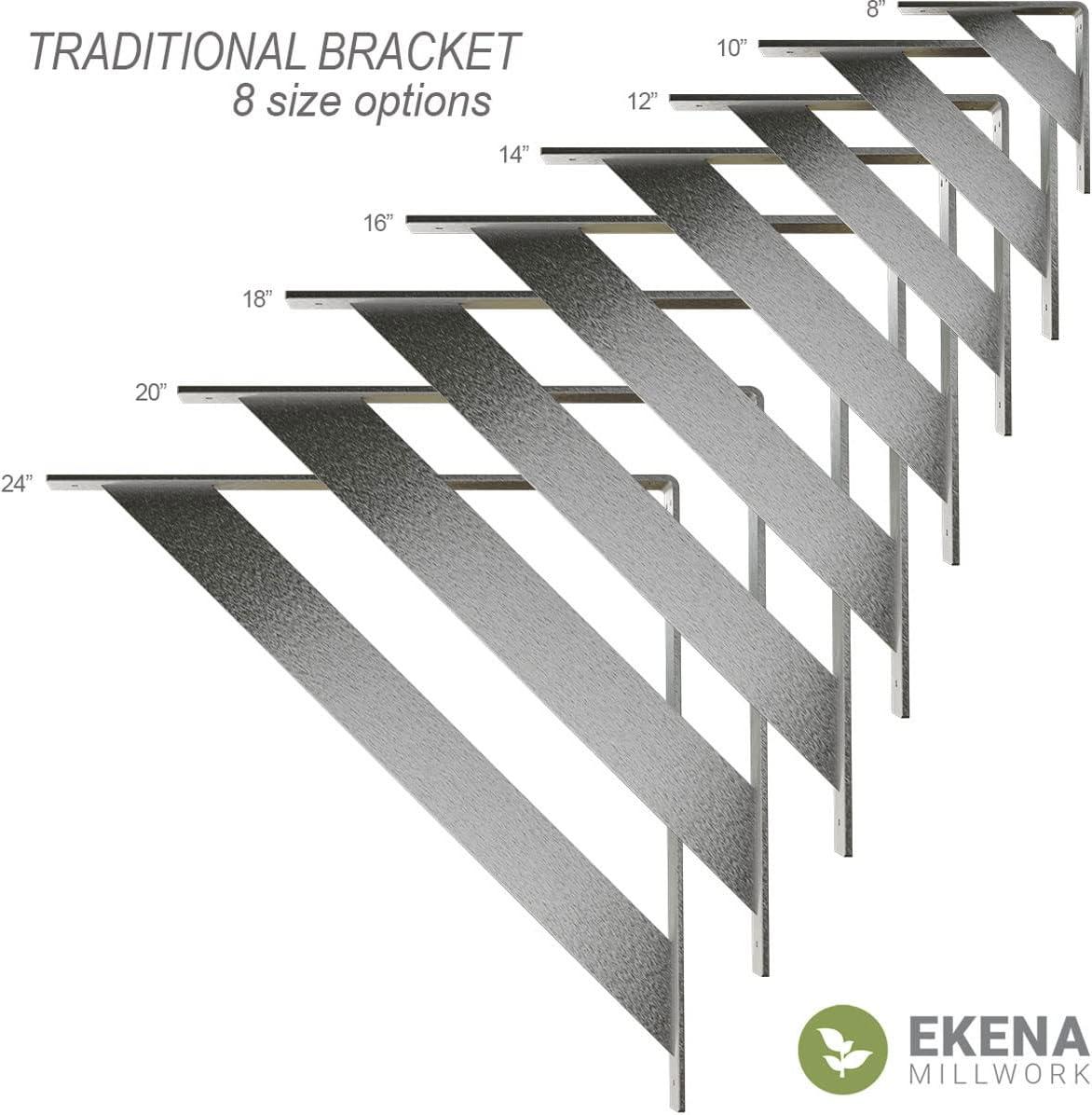 Ekena Millwork Traditional H 2'' W D Metal Bracket / Corbel