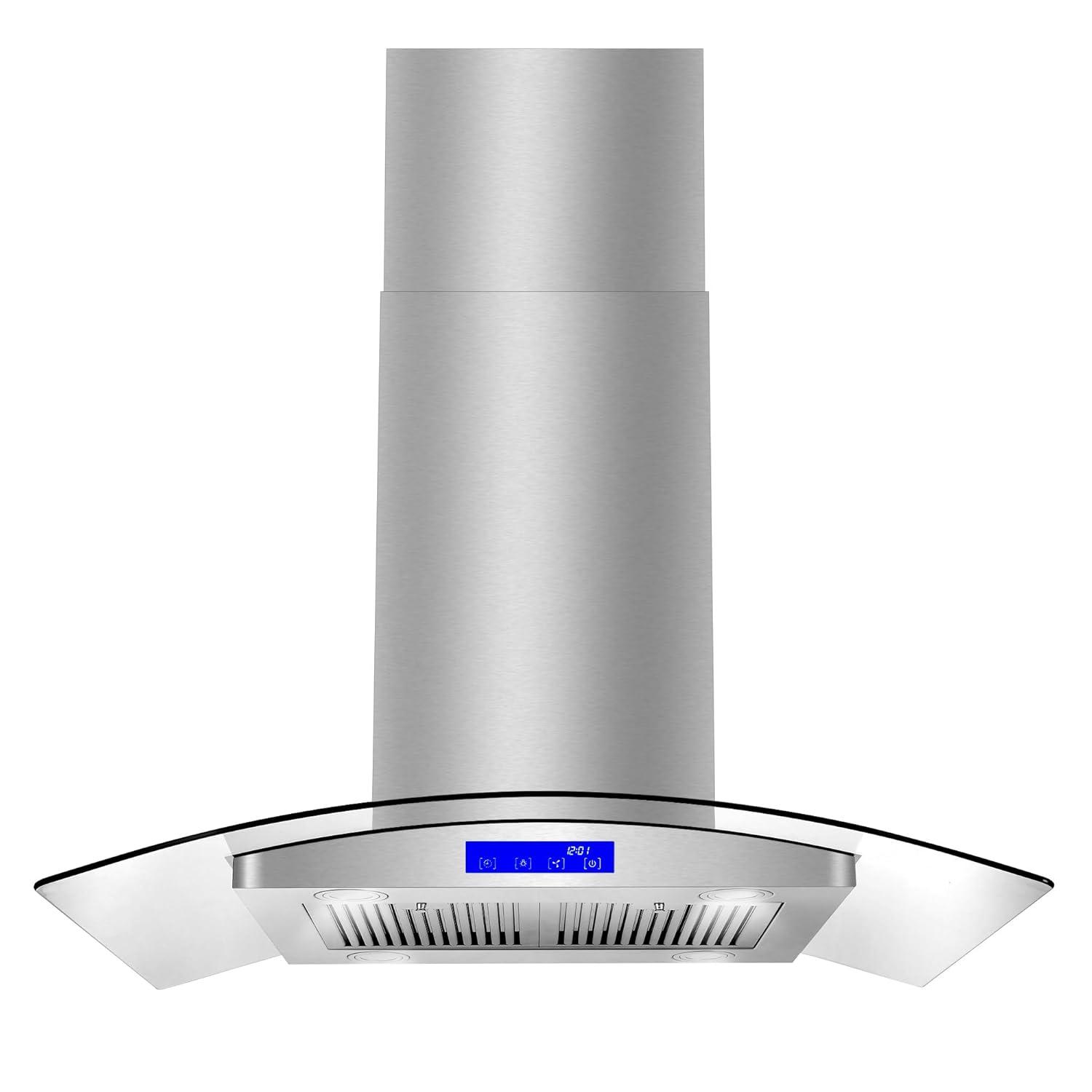 Cosmo COS-668ICS900 36 Inch Island Range Hood w/ Touch Controls, Stainless Steel