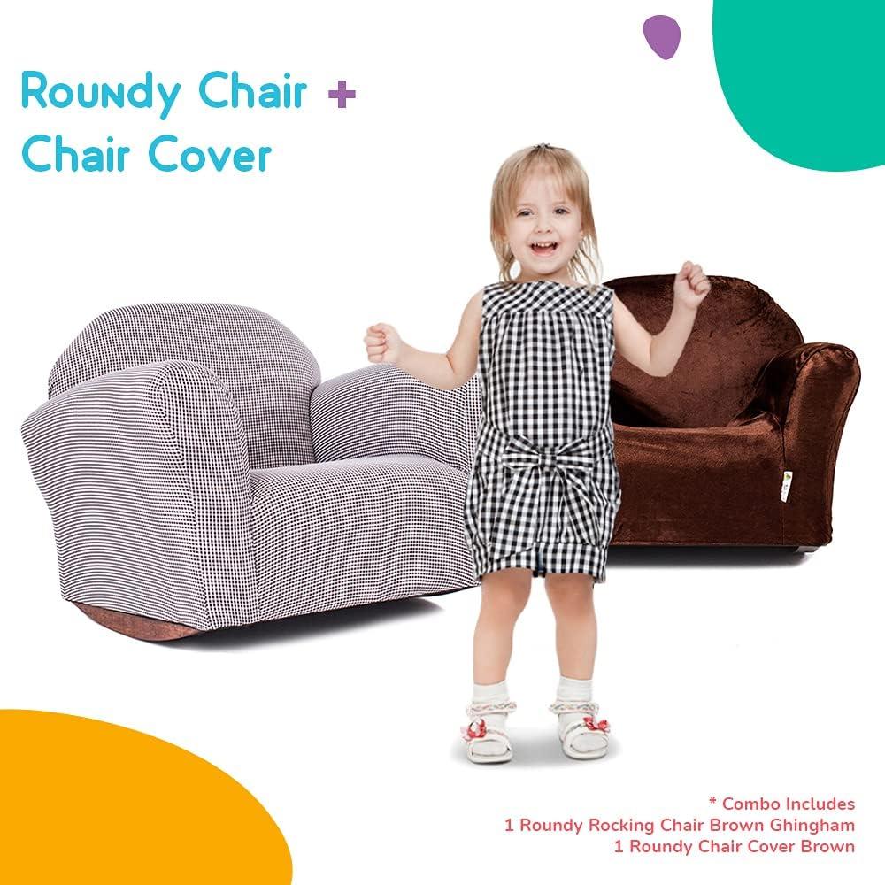 Keet Keet Roundy Kid's Chair + Cover Combo Set Brown