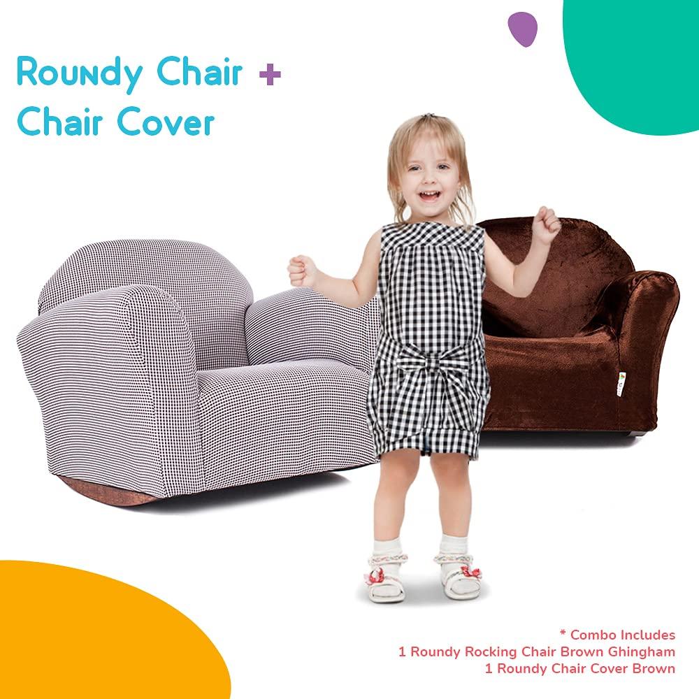 Keet Keet Roundy Kid's Chair + Cover Combo Set Brown
