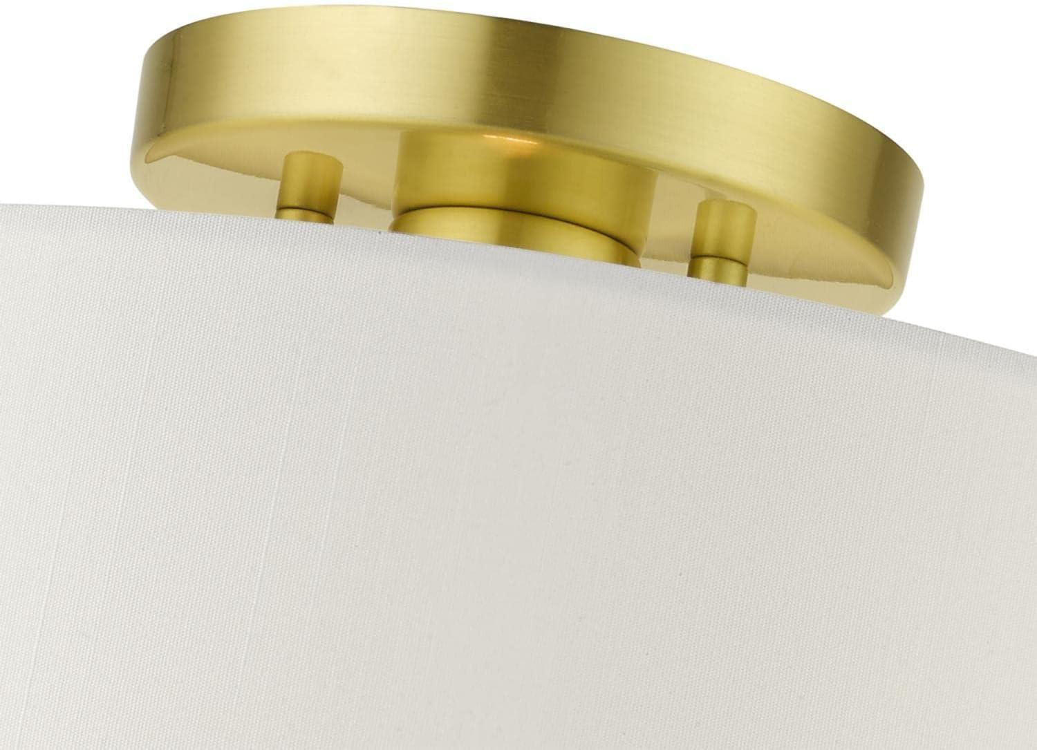Livex Lighting Meridian 1 - Light Semi-Flush Mount in  Satin Brass
