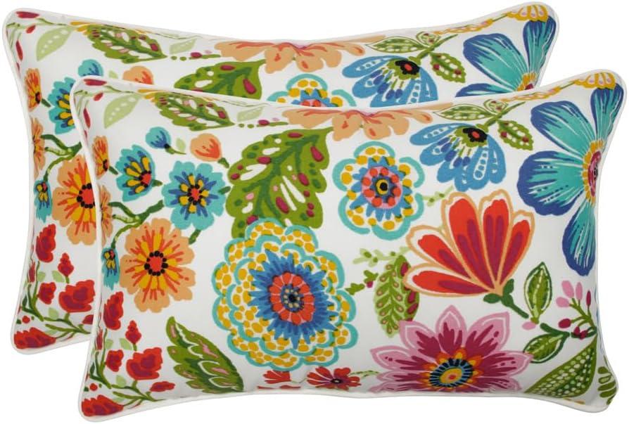 Gregoire Prima Blue Floral Rectangular Throw Pillow Set