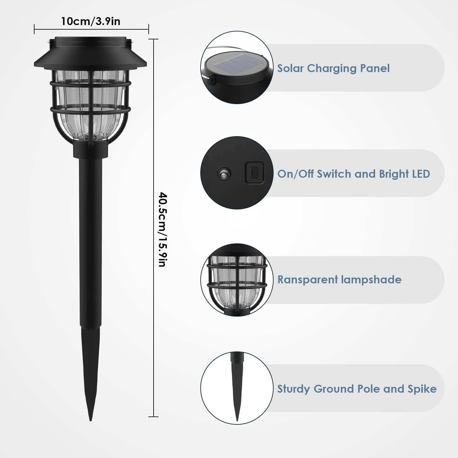 10 Pack Solar Pathway Lights Outdoor - Bright Solar Powered Garden Lights with 3000K Warm LED, Auto On/Off Waterproof Path Lights Decorative, Landscape Lighting for Yard Patio Walkway Driveway