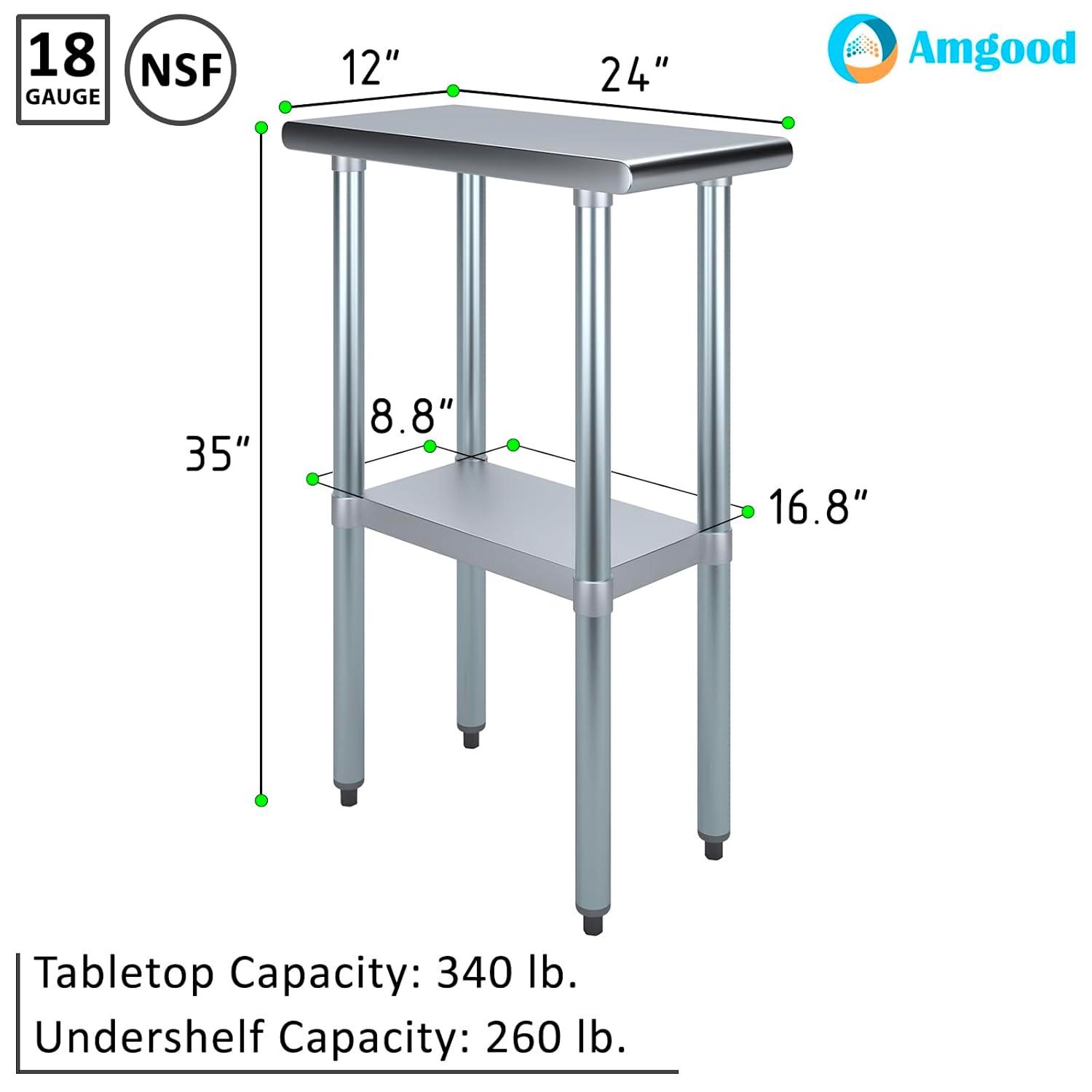 Amgood Stainless Steel Top Workbench