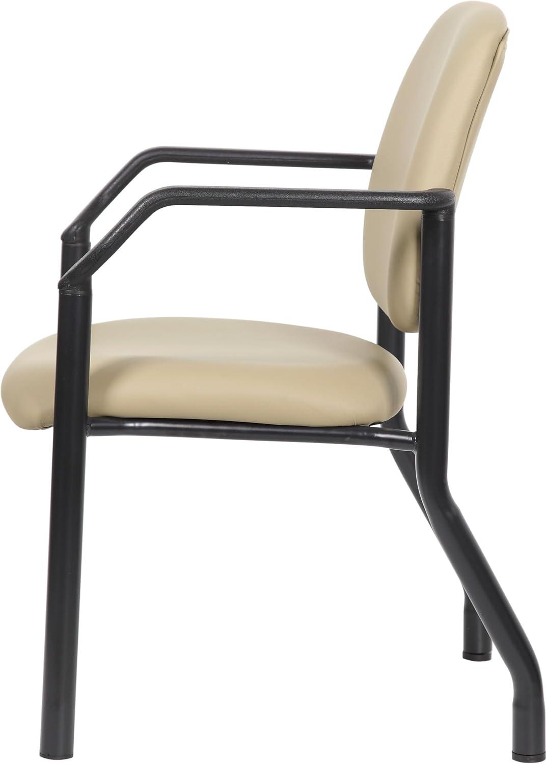 Boss Office Products Big and Tall Antimicrobial Guest Armchair, 300 lb. weight capacity, Beige