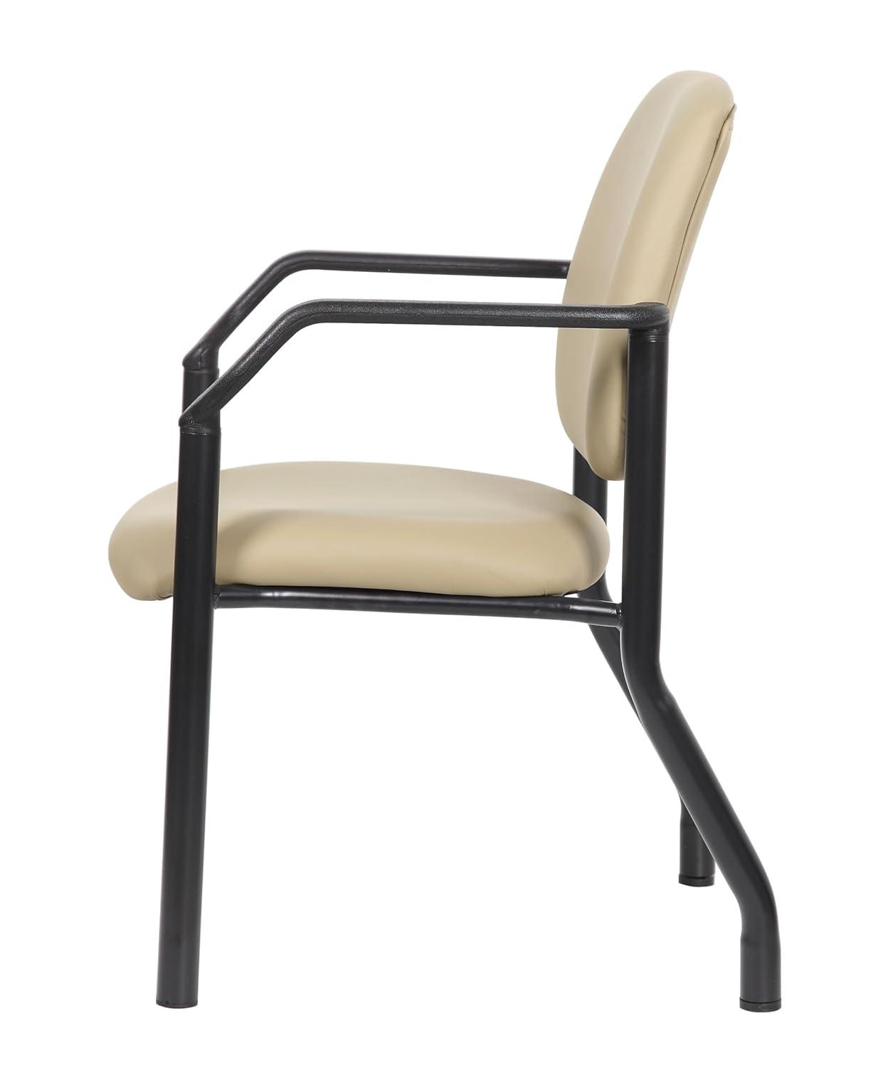 Boss Office Products Big and Tall Antimicrobial Guest Armchair, 300 lb. weight capacity, Beige