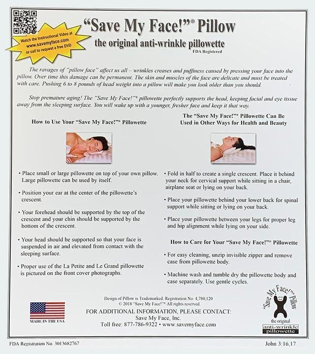 Original Save My Face LPPSATCH La Petite Pillow - Satin- Champagne