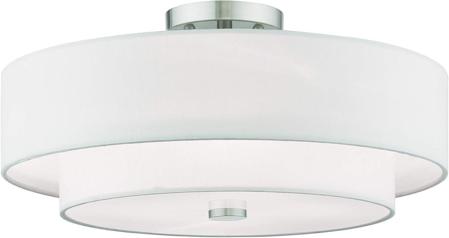 Livex Lighting Claremont 4 - Light Semi-Flush Mount in  Brushed Nickel