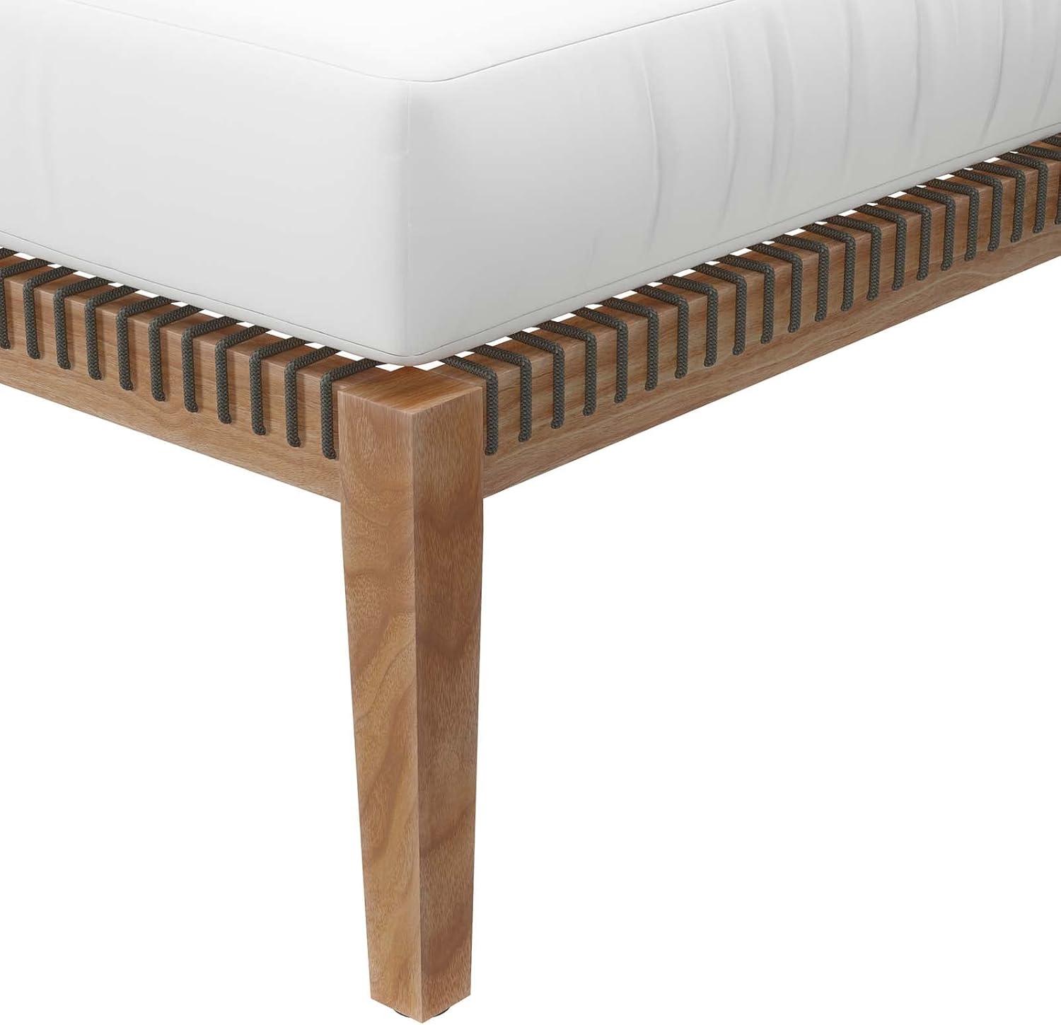 Modway Clearwater Outdoor Patio Teak Wood Ottoman