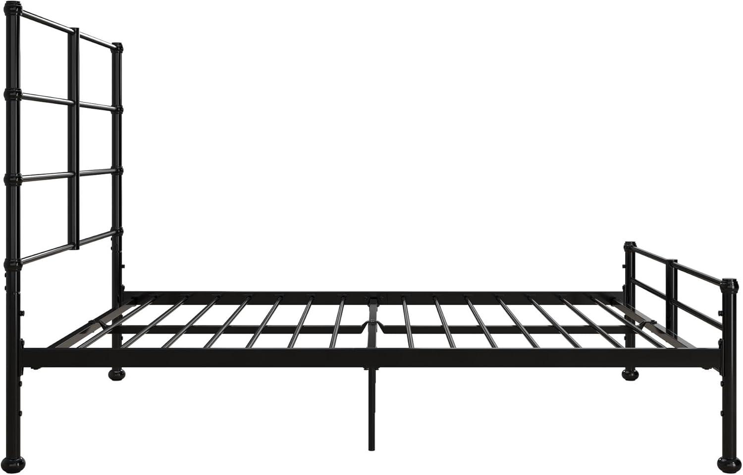 Mr. Kate Mackenzie Metal Platform Bed Frame with 3 Adjustable Mattress Heights Black