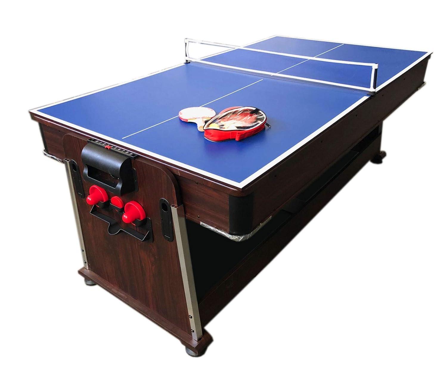 Simba USA Inc Pool Table 7ft Red + Air Hockey + Table Tennis + Table – Crown