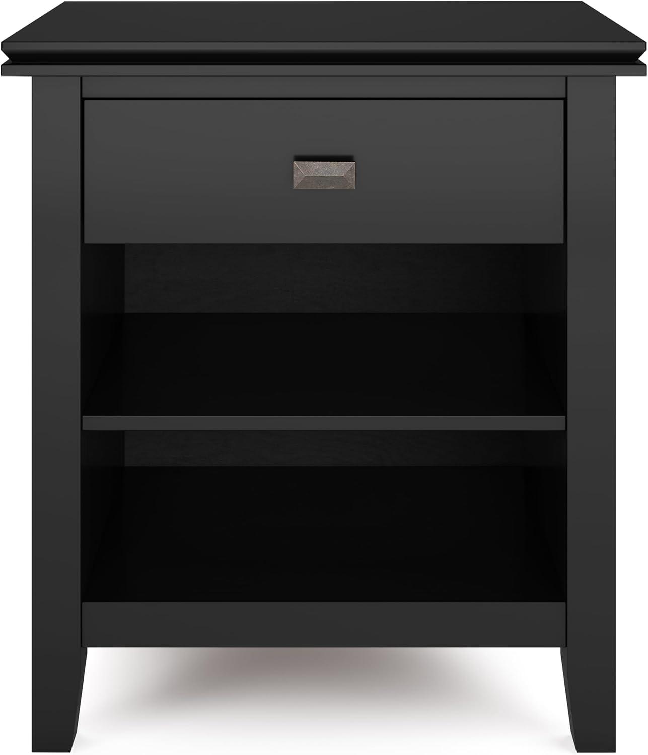 Simpli Home Artisan 24"W Solid Wood Nightstand with Drawer and Shelves & Reviews | Wayfair