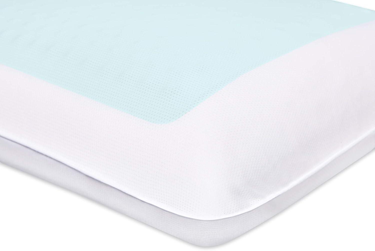 Standard White Memory Foam Pillow with Blue Gel Layer