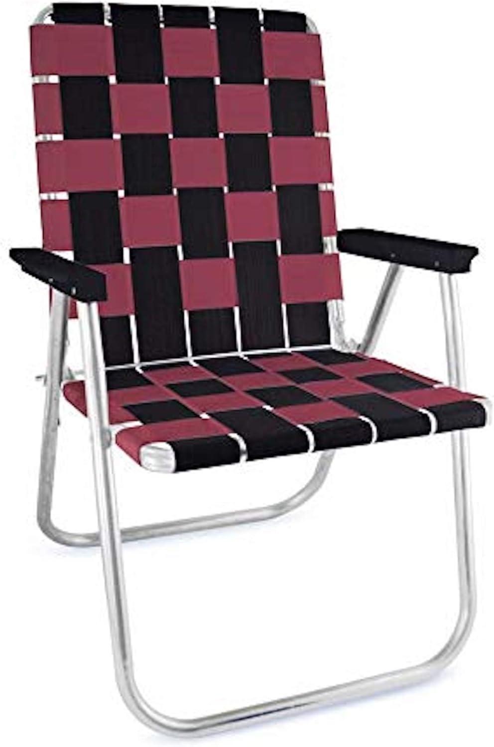Lawn Chair USA Folding Aluminum Classic Webbed Chair (Orange and White Stripe)