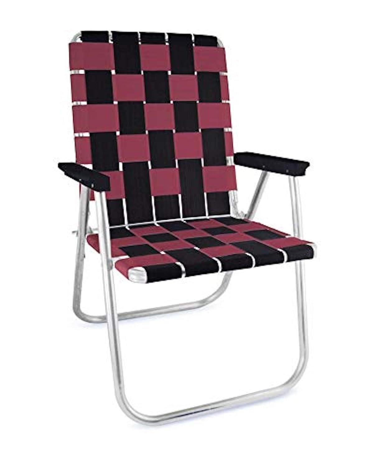 Lawn Chair USA Folding Aluminum Classic Webbed Chair (Orange and White Stripe)