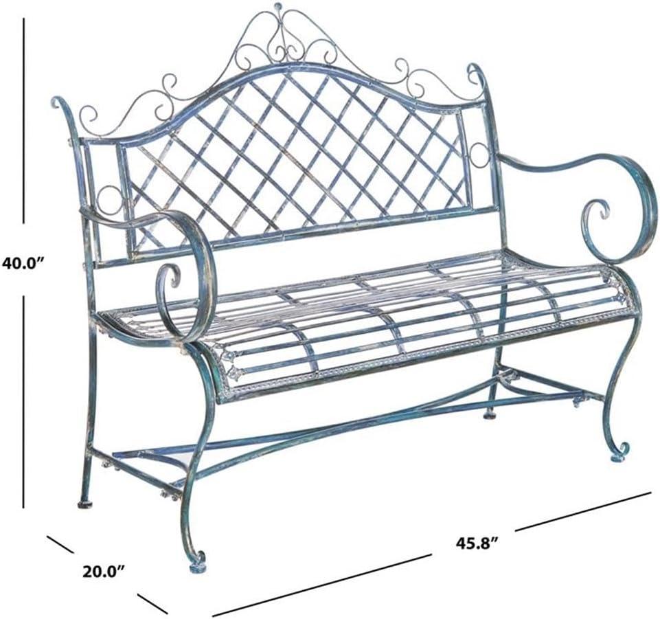 Abner Wrought Iron 45.75 Inch W Outdoor Garden Bench  - Safavieh