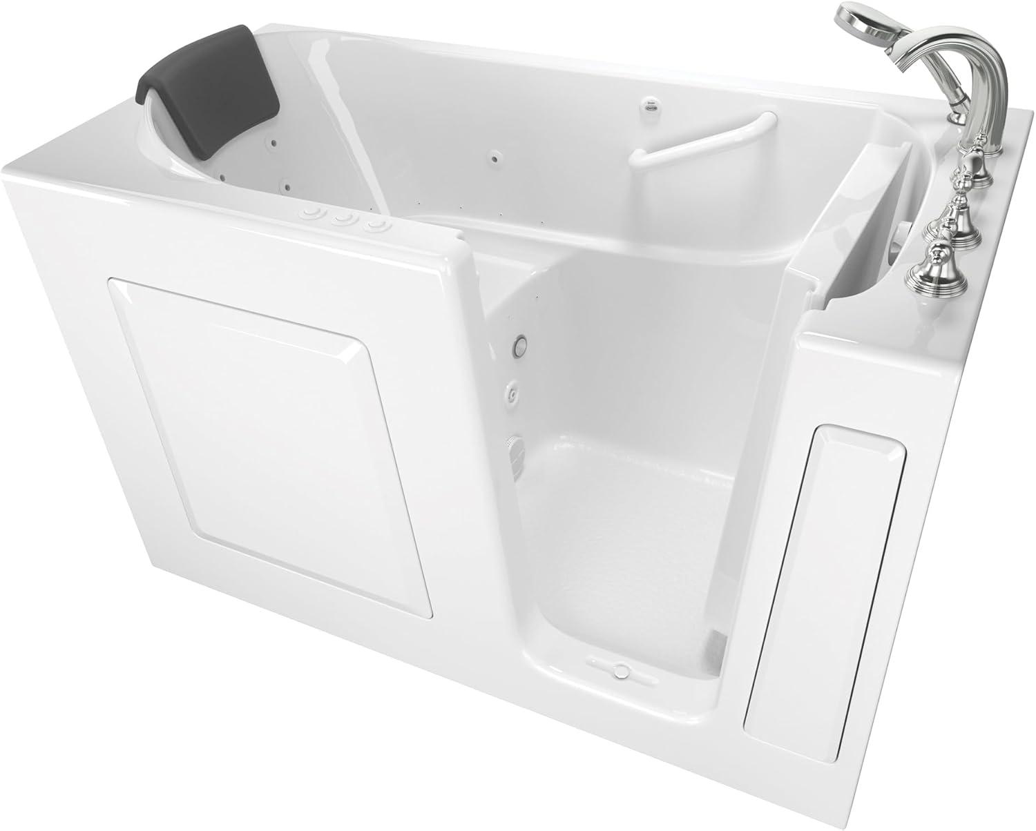 59.5'' x 29.75'' Walk-in Fiberglass Bathtub with Faucet