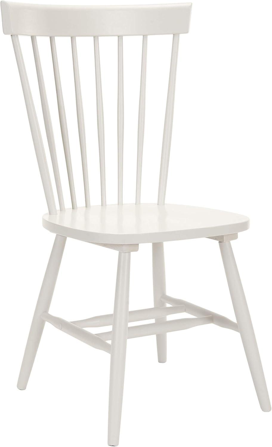 SAFAVIEH Parker Solid 17 in. H Spindle Dining Chair, Off White, Set of 2