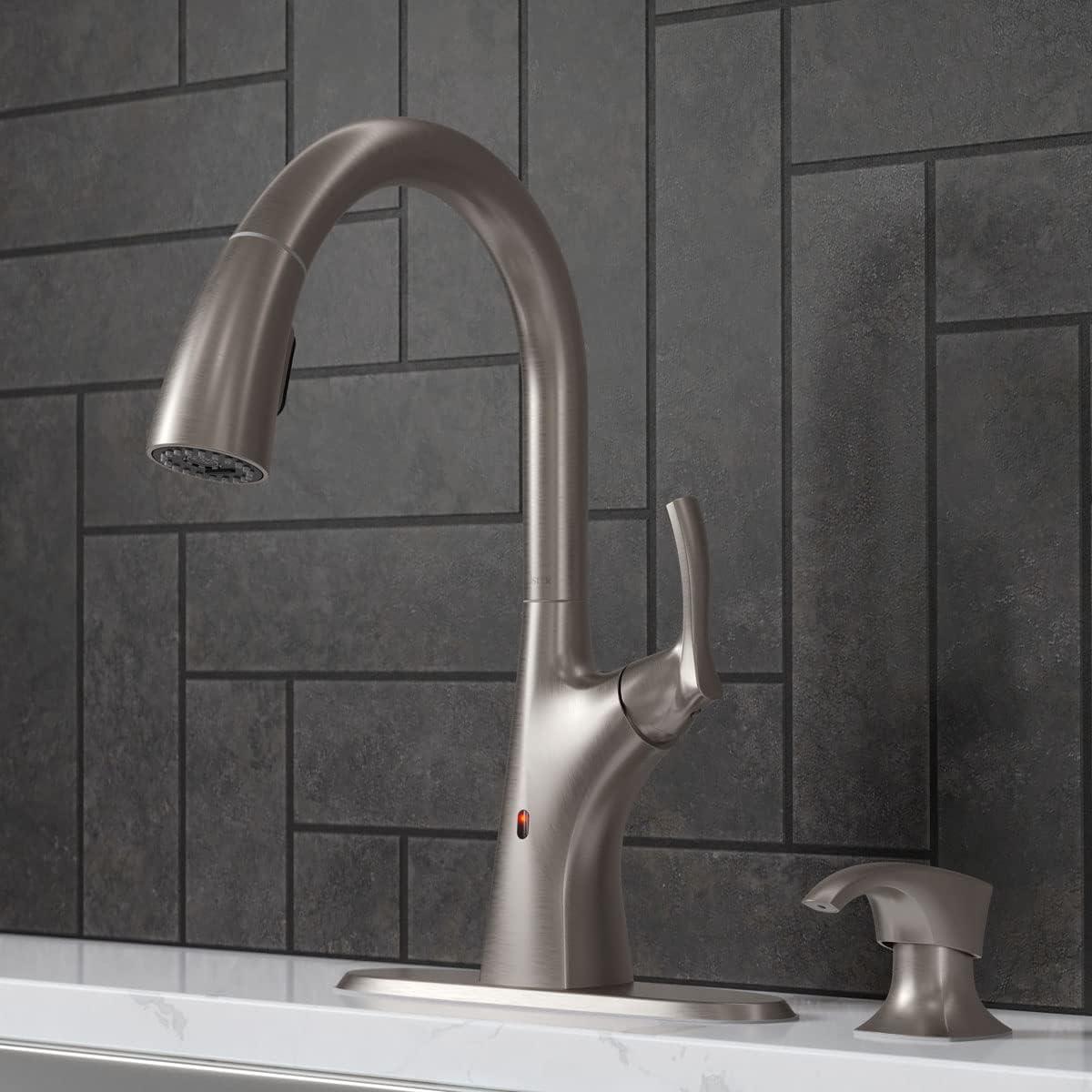 Pull Down Touchless Single Handle Kitchen Faucet with Side Spray