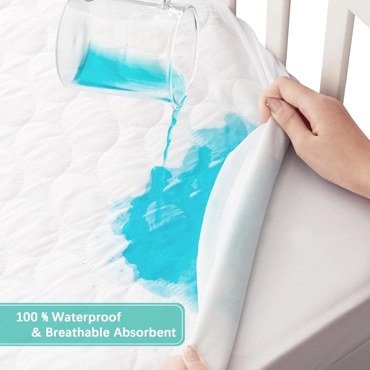 Biloban Toddler Waterproof Crib Mattress Pad Cover(52\"x 28\"), Baby Bed Mattress Protector