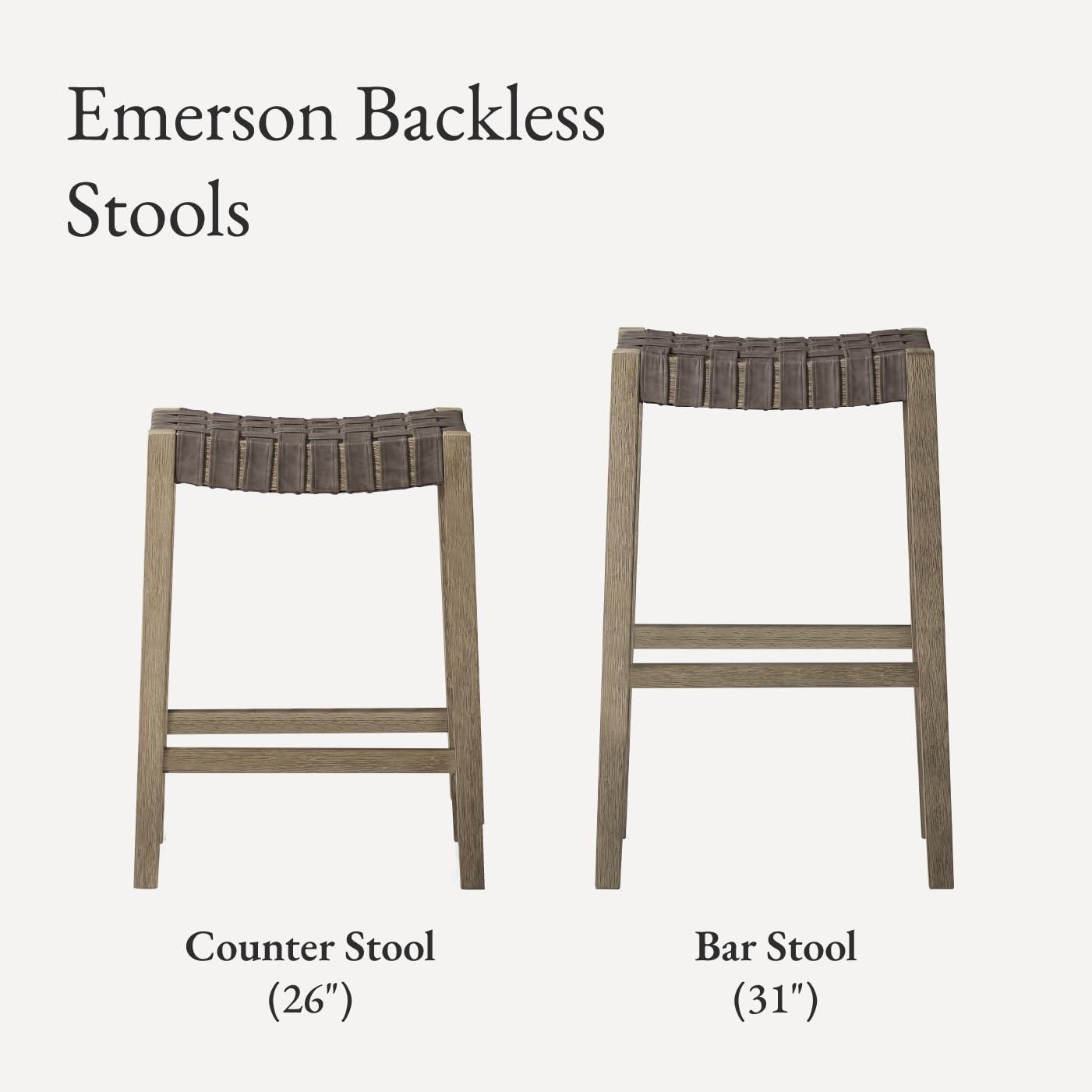 Maven Lane Emerson Kitchen Stool with Vegan Leather Upholstery