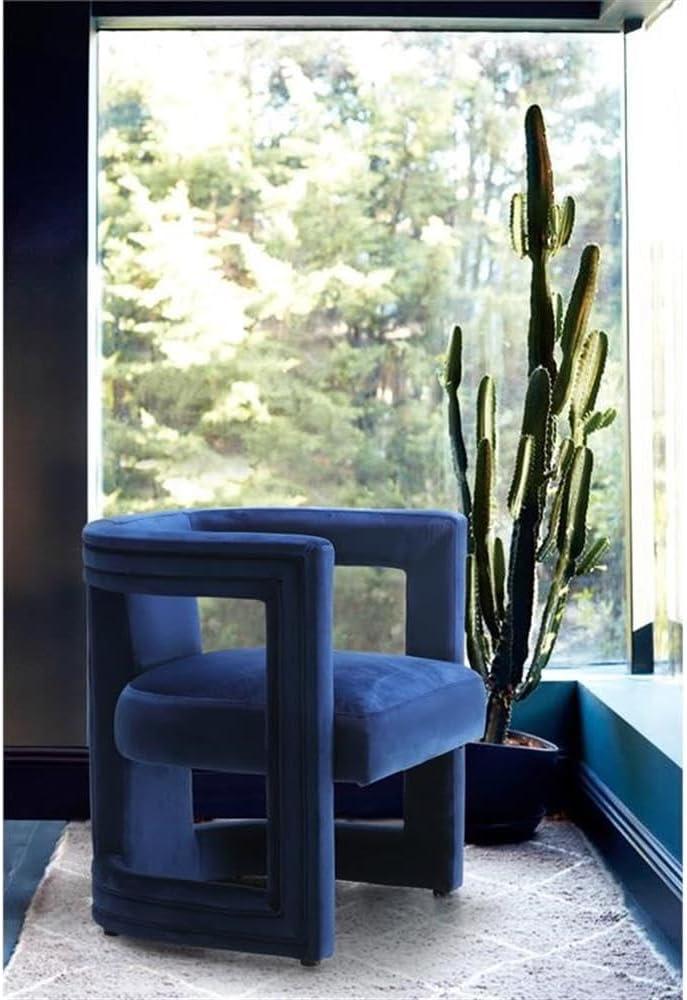 Maykoosh Victorian Vibes Navy Velvet Accent Chair