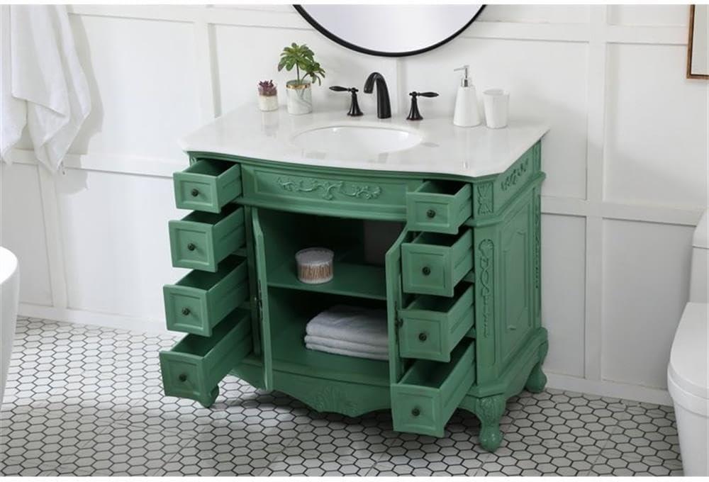 Elegant Kitchen and Bath 42 Inch Single Bathroom Vanity In Vintage Mint