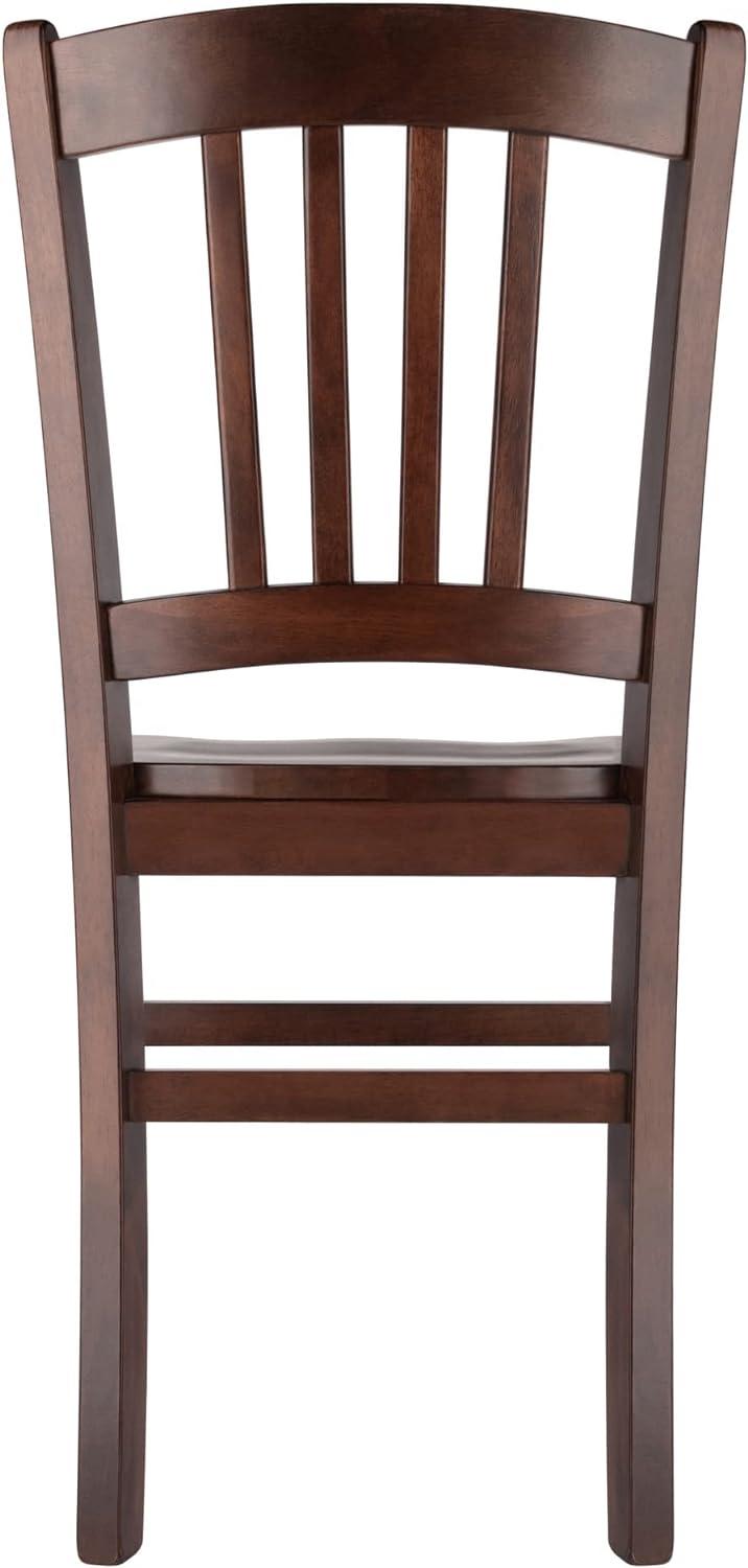 Set of 2 Madison Slat Back Chairs Walnut - Winsome: Hardwood Construction, Contoured Seat, 220lb Capacity