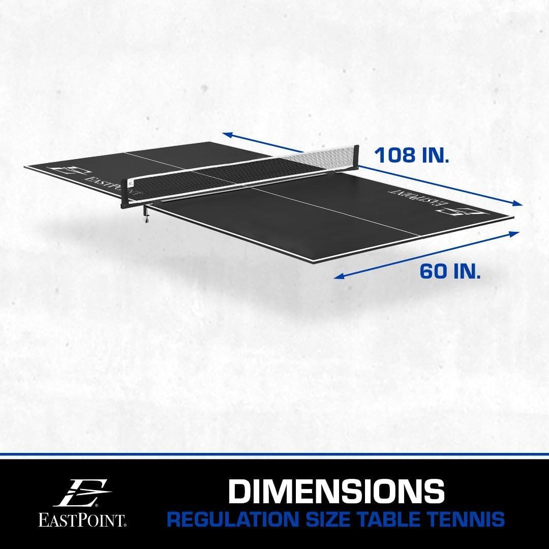 Black Foldable Alloy Steel Table Tennis Conversion Top with Net