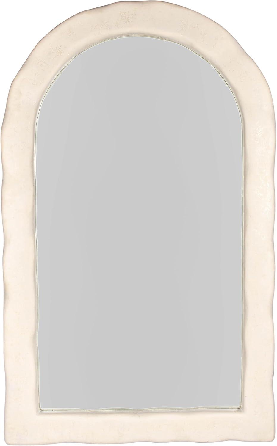 Kaia Cream Textured Wood Freestanding Floor Mirror