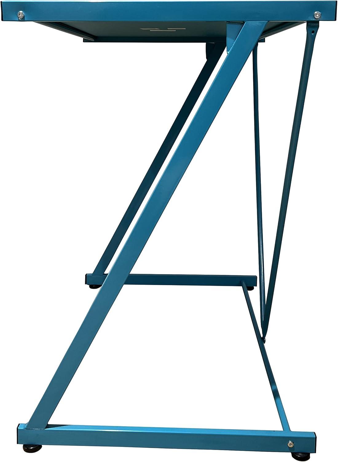Urban Shop Z-Shaped Student Desk, Blue