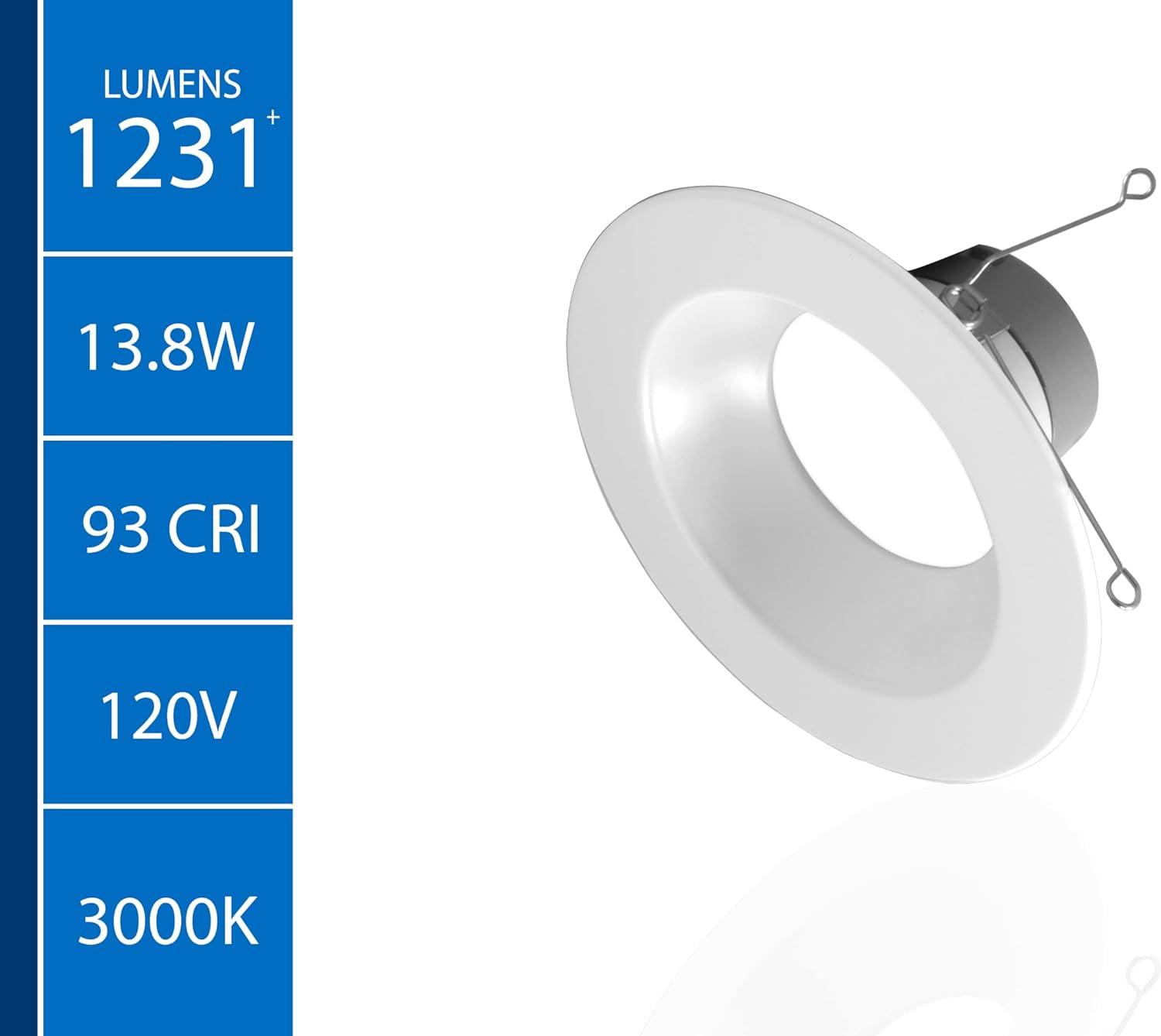 6'' Dimmable Air-Tight IC Rated LED Retrofit Recessed Lighting Kit