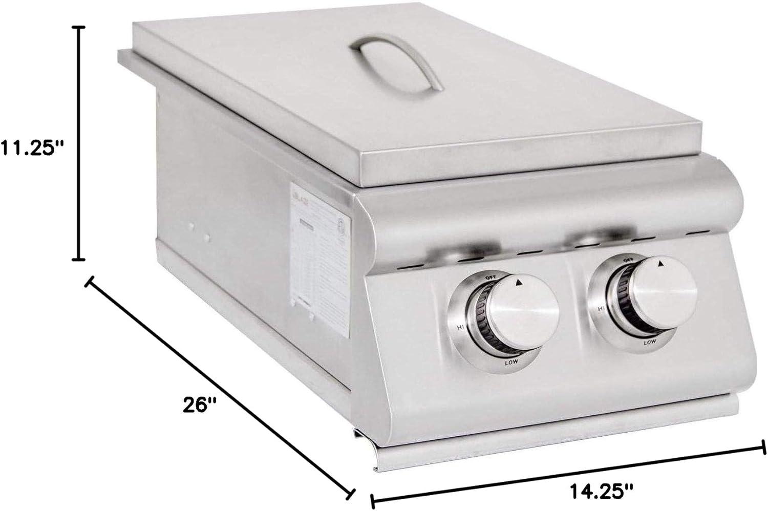 Heavy-Duty Stainless Steel Double Side Burner with LED Lights