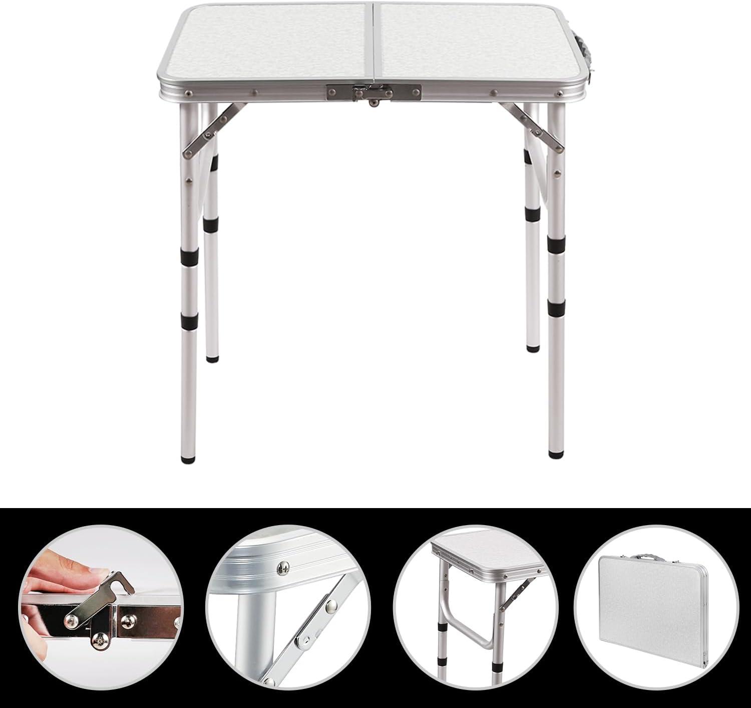 Compact Adjustable Aluminum Folding Camping Table