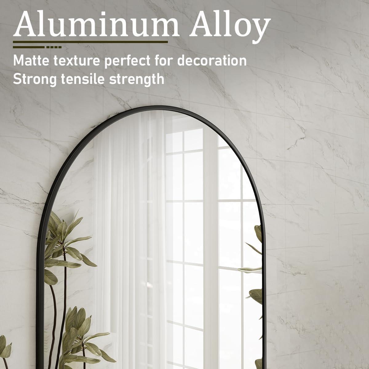 Black Oval Wall Mirror, 22x38 inch Oval Bathroom Mirror, Wall Mounted Vanity Mirror with Metal Framed, Tempered Glass and Reflective High Definition, Mounted Horizontally or Vertically