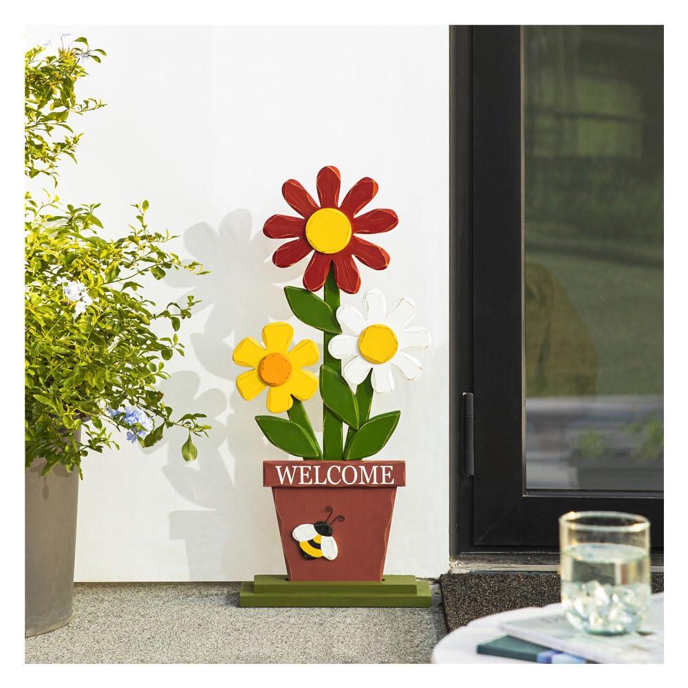 30-Inch Multicolor Wood Outdoor Welcome Porch Sign