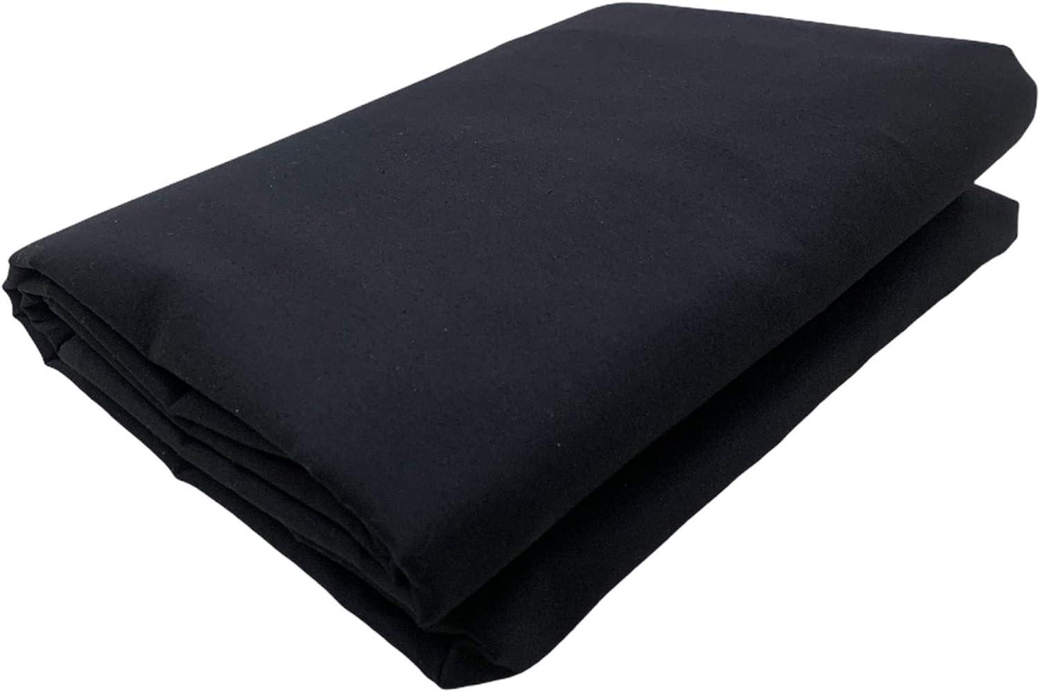 Black Medium Weight Cotton Muslin Fabric by the Yard