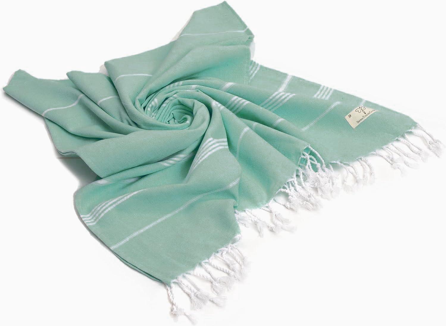 SMYRNA TURKISH COTTON Classical Series Original Turkish Beach Towel | Prewashed, 37 x 71 Inches | Peshtemal and Turkish Bath Towel for SPA, Beach, Pool, Gym and Bathroom