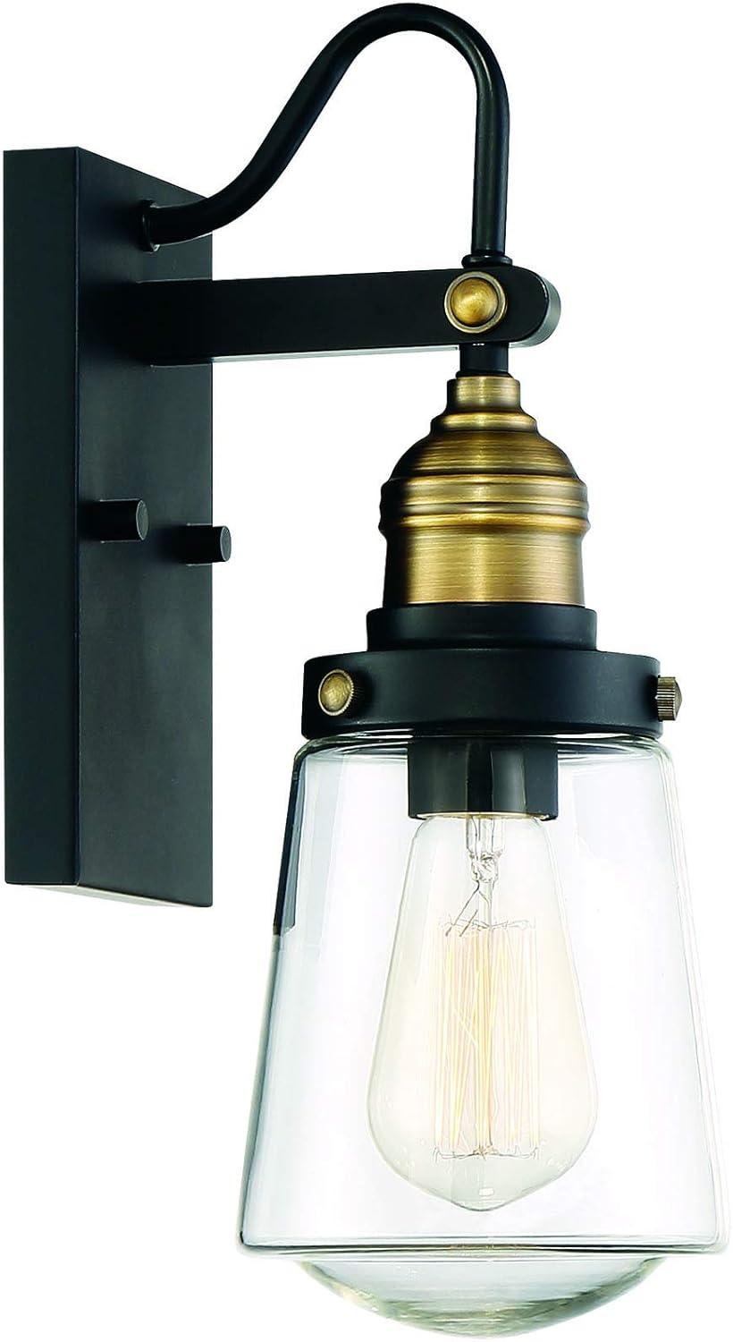 Savoy House Exterior Collections 1 - Light Wall Light in  Vintage Black/Warm Brass