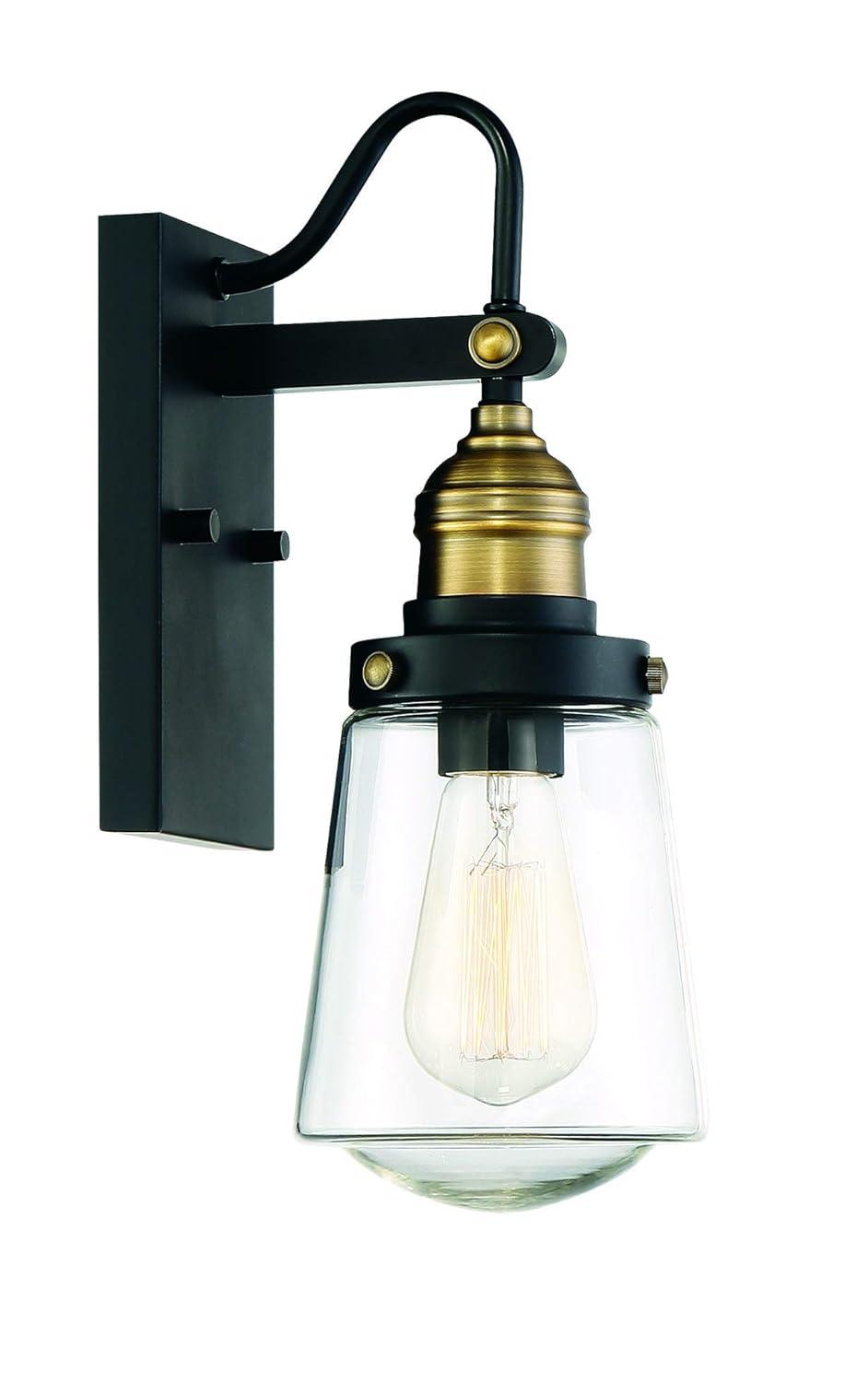 Savoy House Exterior Collections 1 - Light Wall Light in  Vintage Black/Warm Brass