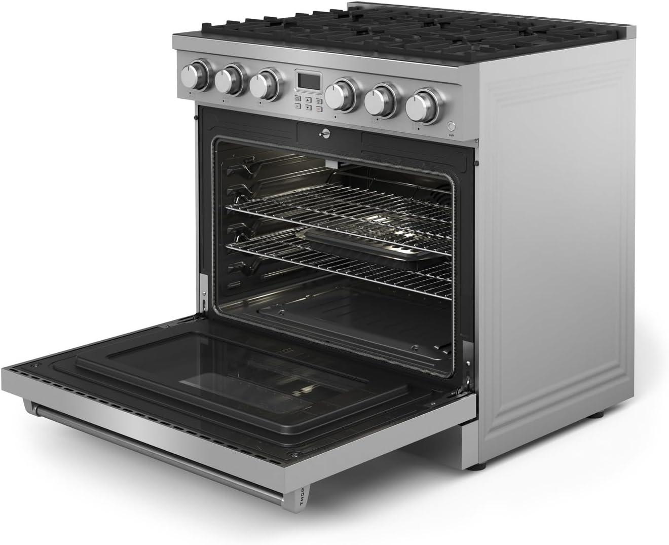 Thor Kitchen Arg36lp A Series 36" Wide 6 Cu. Ft. Free Standing Liquid Propane Range -