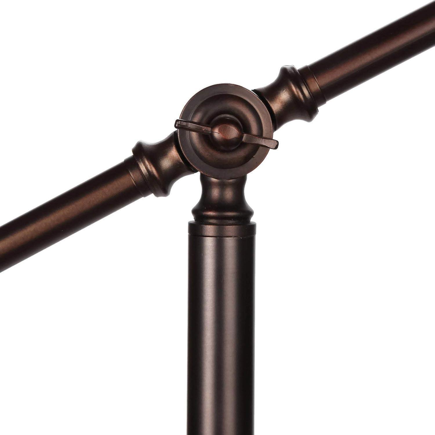 Brightech Hudson 70" Modern LED Floor Lamp with Adjustable Height, Brushed Bronze Finish, and Beige Fabric Drum Shade, Bulb Included