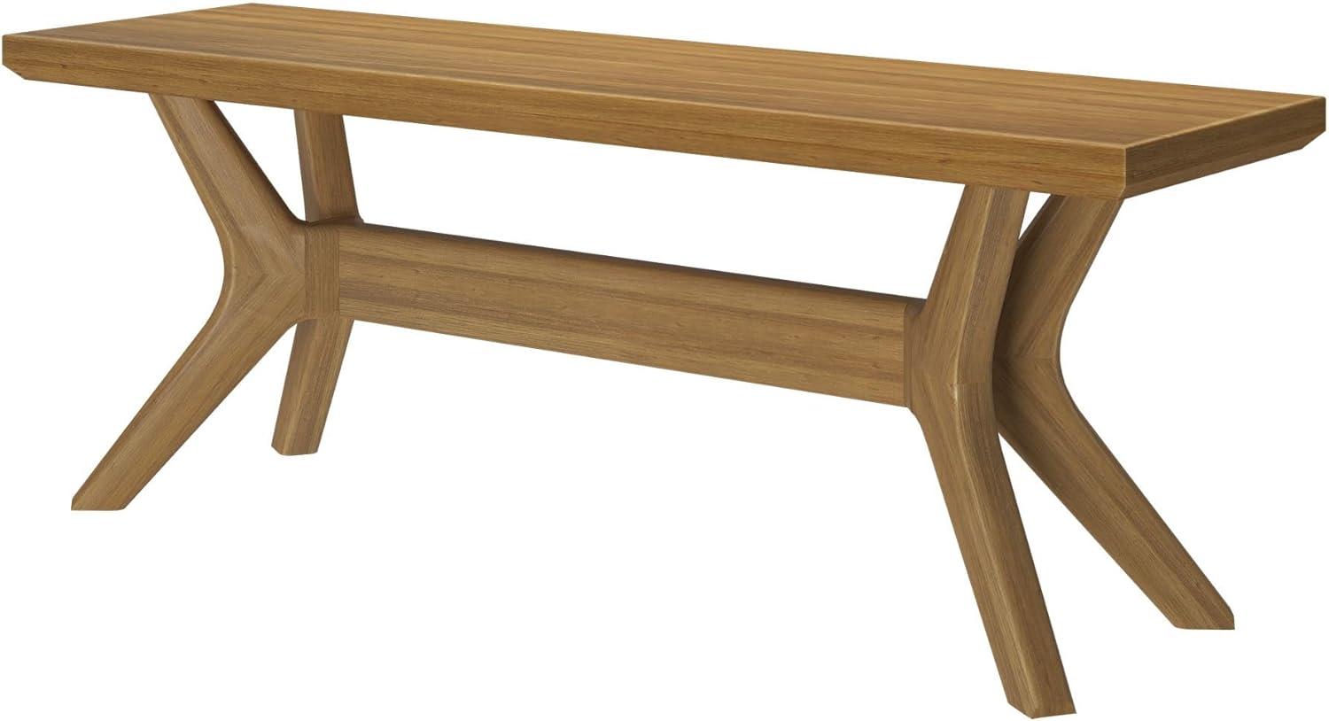 Plank+Beam Solid Wood Verso Dining Bench, 48" Entryway Bench, Minimalist Room Bench, Pecan