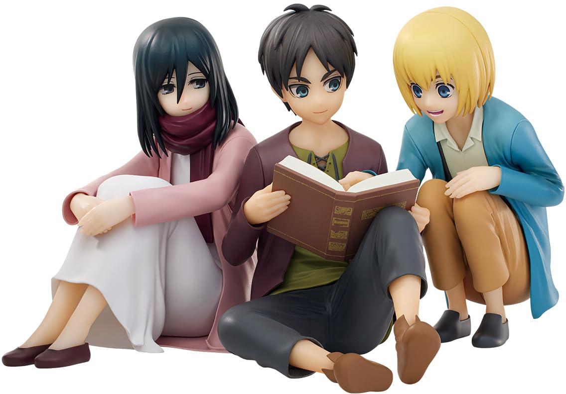 Attack On Titan Ichibansho Eren Jaeger & Mikasa Ackermann & Armin Arlert Collectible Figure (Rumbling)