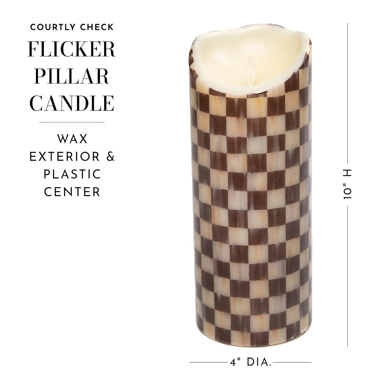 MacKenzie-Childs Courtly Check® Flicker 3 AA Pillar Candle