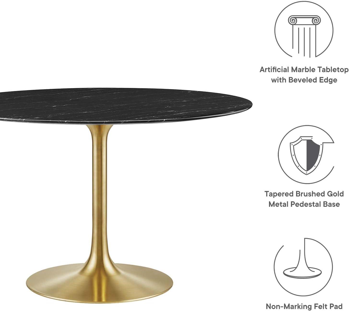 Modway Lippa Bar Table, Artificial Marble Round Top, by Modway | Wayfair