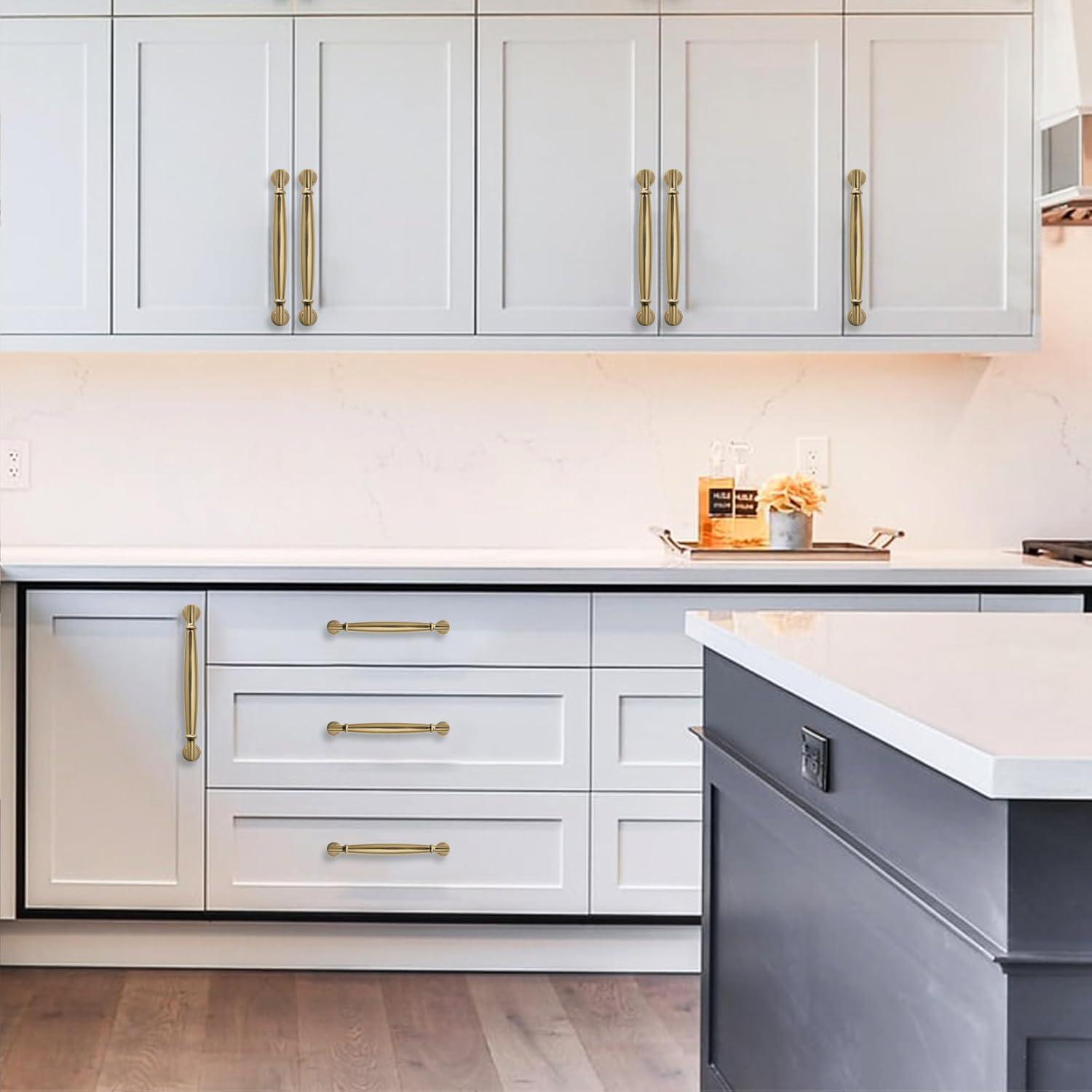 Williamsburg Kitchen Cabinet Handles, Solid Core Drawer Pulls for Cabinet Doors, 3-3/4 Inch (96mm)