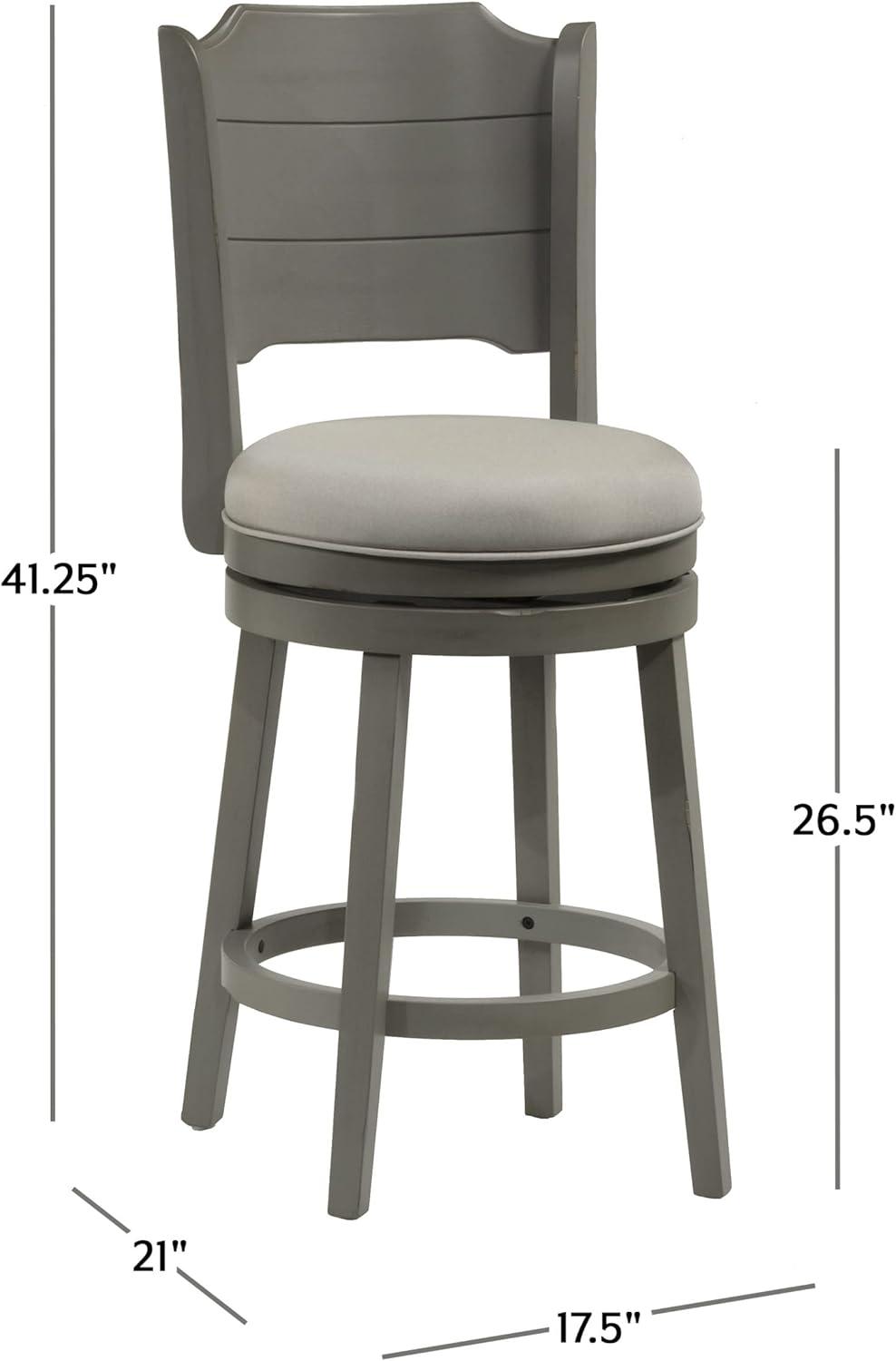 Clarion Distressed Gray Wood Swivel Counter Height Stool