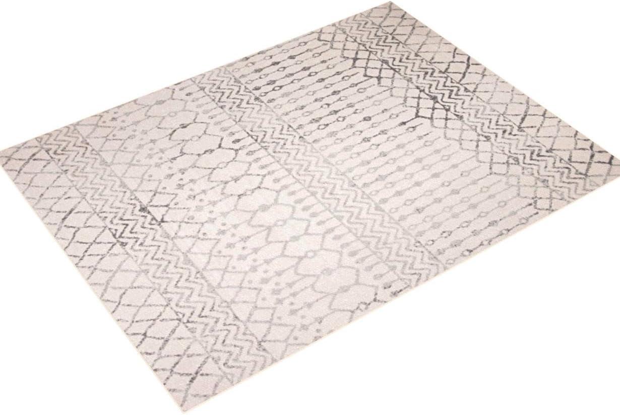 SAFAVIEH Tulum Glen Moroccan Geometric Area Rug, Ivory/Grey, 9' x 12'