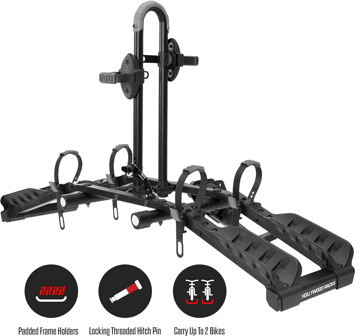 Black Folding Hitch Mount 2-Bike Rack